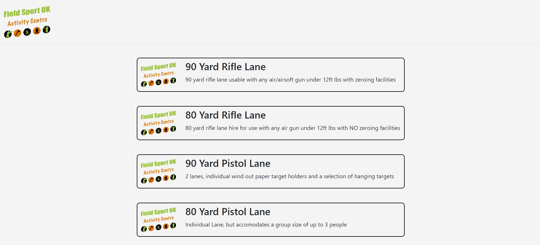 Field Sport UK Range Booking Web App